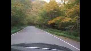 Driving through Smugglers Notch near Stowe, Vermont