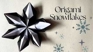 Easy Origami Snowflakes Step by Step Tutorial | Paper Snowflakes | Origami in Black #snowflakes