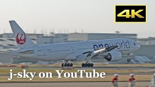 [4K] 羽田空港 立入禁止区域 A滑走路横 JAL, ANA, Star Flyer 着陸シーン / Tokyo Haneda Airport