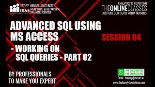 SQL USING MS ACCESS | SESSION 04 | SQL QUERY PART 2