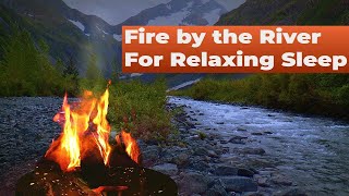 Let's go camping! Sleep to Water Sounds White Noise + Crackling Campfire