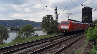 Rheinstrecke bei der ehem.Ludendorfbrücke in Remagen mit Hollandlätzchen im Doppelpack