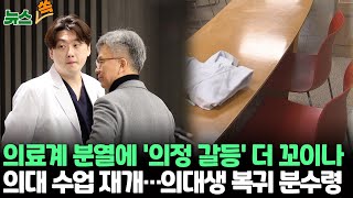 [뉴스쏙]의료계 '내홍' 속 의협 비대위 회의/'집단 유급 우려' 의대들 수업 재개…의대생 복귀 주목/서울의대 교수 \