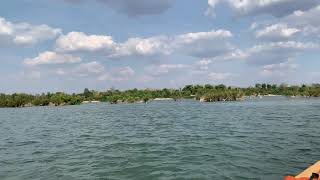 Riding boats at Koh Samseb, Kratié province