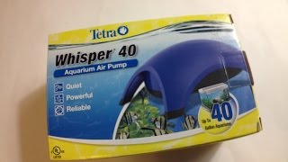 Tetra Whisper 20-40 Gallon Aquarium Air Pump Unboxing \u0026 Sound Test - #197