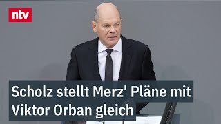 Scholz stellt Merz' Pläne mit Viktor Orban gleich - Ganze Kanzler-Rede zur Migration