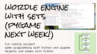Writing a Wordle engine with sets in Python; preparing for pygame; fun coding project!