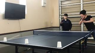 親子でチャレンジ！卓球のトリックショット｜Pingpong trick shot