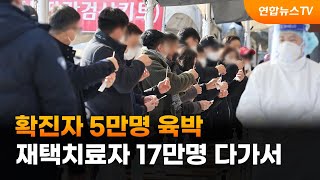 확진 5만명 육박…재택치료자도 17만명 다가서 / 연합뉴스TV (YonhapnewsTV)