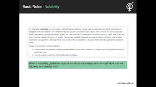 Beginner Training - Basic Rules of Wikipedia editing