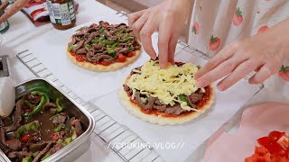 自己做了迷你冷凍小PIZZA 😋Foodvlog ep56。蔬菜烤雞腿/迷你小PIZZA/杏仁瓦片/菠菜火腿烘蛋/酥皮濃湯