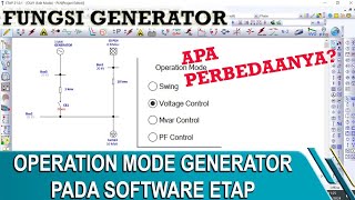 Generator Mode || ETAP || Fungsi Generator || Swing, Voltage Control, Mvar Control, PF Control ||