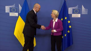 Ukrainian PM Shmygal meets with Ursula von der Leyen | AFP