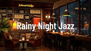 Heavy Rain on Window Ambience at Cozy Coffee Shop with Jazz Relaxing Music & Rain Sounds for Relax