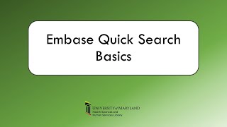 Embase Quick Search Basics