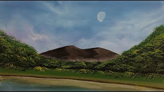 #306 How to paint a daytime mountain scene \