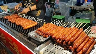 Popular! Aboriginal Mountain Pork Sausage! Taiwanese Street Food / 受欢迎的！ 原住民山猪肉肠！ 台湾街头小吃