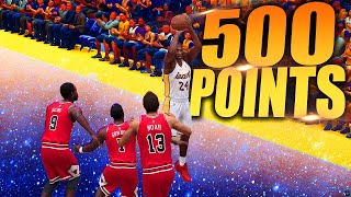 KOBE BRYANT Goes For 500 POINTS IN NBA 2K22!! CRAZY 200 FULL COURT FADEAWAY SHOTS!! TRIPLE TEAMED..