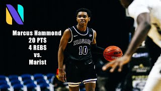 Marcus Hammond Niagara Purple Eagles 20 PTS 4 REBS vs Marist Red Foxes | Next Ones