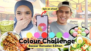 We Did Colour Challenge At Bazaar Ramadan VIRAL! 🍜🍡🍥🧋🥩