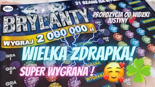 Zdrapki Lotto🍀BRYLANTY!💎Piękna wygrana😍💥Propozycja od widzki Justyny💞 #zdrapki #wygrana