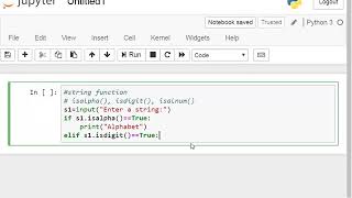 A program to demo string functions: isalpha(), isdigit() and isalnum() in python