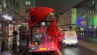 Travelling from Russell Sq to Trafalgar Sq on the 91 bus Christmas lights on