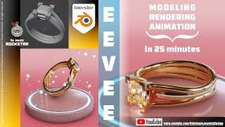 3D Jewelry Diamond real-time shader tutorial Modeling rendering animation EEVEE Blender 3.5