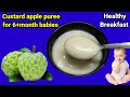 Custard apple puree for 6+month babies|custard apple puree|6month baby food|baby food|baby recipe