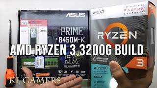 AMD Ryzen 3 3200G ASUS PRIME B450M-K Kingston DDR4 RAM Transcend SSD TP-Link AC1200 AVF 560 PC Build