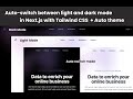 System preference, light and dark theme complete guide in Next.js with Tailwind CSS  #tailwindcss