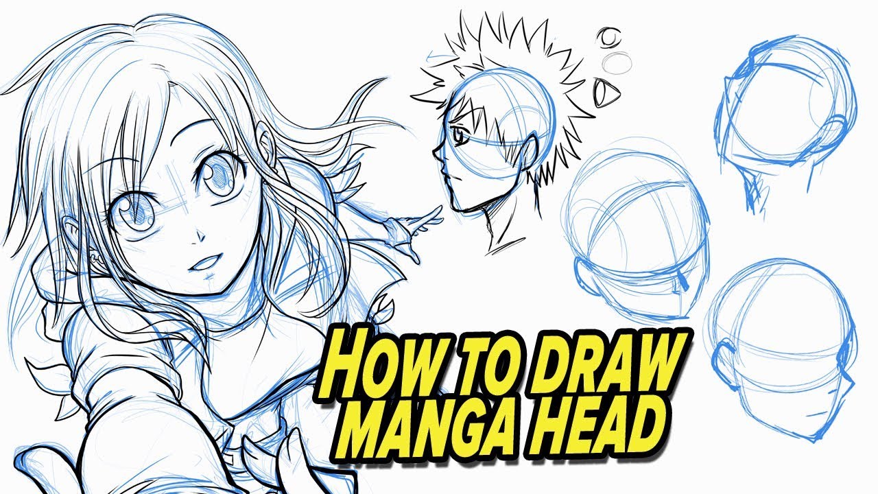 How To Draw MANGA HEAD - Multiple Angles - YouTube