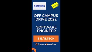 Samsung Off Campus Drive 2022 | Software Engineer | IT Job | Engineering Job | Noida