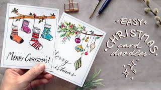 Easy Christmas Card Doodles: Ink and Watercolours