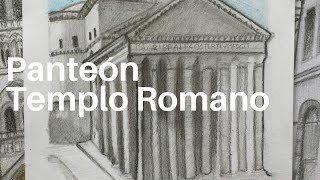 Charcoal drawing. PANTHEON ROMA ITALIA  || Pencil Technique.
