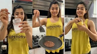 Cook with Rashmika | Rashmika mandanna Fitness Diet Pan cake | Workout recipe