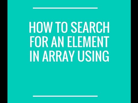 How to search for an element in array in java ? How to search for an element in array in java ?