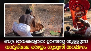 രൗദ്ര ഭാവങ്ങളോടെ ഉറഞ്ഞു തുള്ളുന്ന വസൂരിമാല തെയ്യം ഗുരുസി തർപ്പണം - Theyyam MOST VIEWED Viral VIDEO