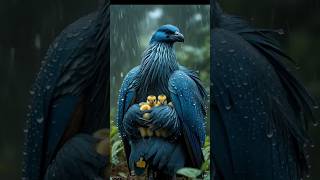 Guardian of the Rain: A Mother Bird and Her Chicks❤️ #birds #nature #ai #love #shorts #mother #bird