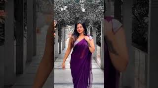 Hot purple saree girl 😱😍