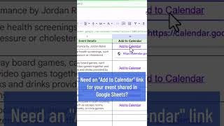 'Add to Calendar' Link in with One Formula! #googlesheets #tutorial #excel