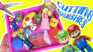 The Super Mario Bros Movie Peach, Luigi, Toad Cutting Squishies into One Bowl!