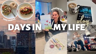 PRODUCTIVE VLOG: Reading Updates, Solo Painting Class, Cooking, \u0026 Workouts!