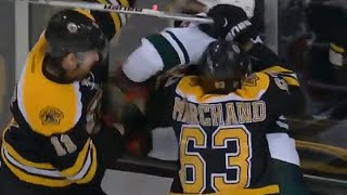 Marchand and Hayes Rough up Prosser After Hit