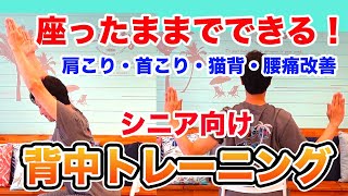 【高齢者・シニア向け】座ったままでできる簡単！安全！背中トレーニングで介護予防【肩こり・腰痛改善】