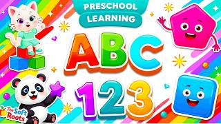 Preschool Learning activities for 3 year olds at home | Learn ABC Phonics Shapes Numbers Colors 🌈