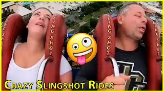 Compilation Of Slingshot Rides - People Screaming and Passing Out 😂 #Viral #Memes #Fun