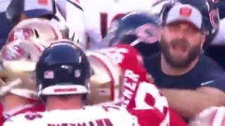 Fight Breaks Out After Late Hit on Mitchell Trubisky | Bears vs. 49ers | NFL