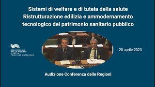 Sanità: audizione Conferenza delle Regioni al Senato della Repubblica