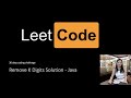 Leetcode Remove K Digits Soluton   Java